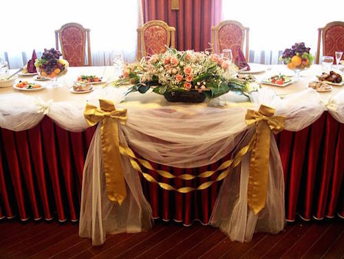 cервировка свадебного стола