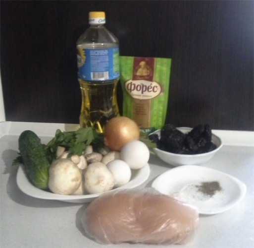 Ингредиенты для салата Белая березка