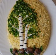 Салат «Березка» уникальный вкус и оформления