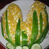 Салат из консервированной кукурузы, с капустой и крабовыми палочками