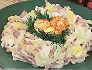 Салат из куриных сердечек- нежность вкуса и полезность продуктов